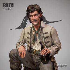 Jack Rackham Black Sails 1/6 Skala STL Fil 3D Utskrift Samlarfigur Resinmodell bild 9