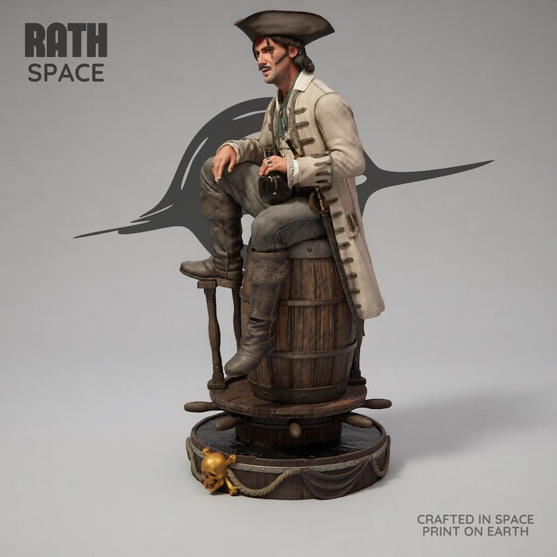 Jack Rackham Black Sails 1/6 Skala STL Fil 3D Utskrift Samlarfigur Resinmodell bild 5