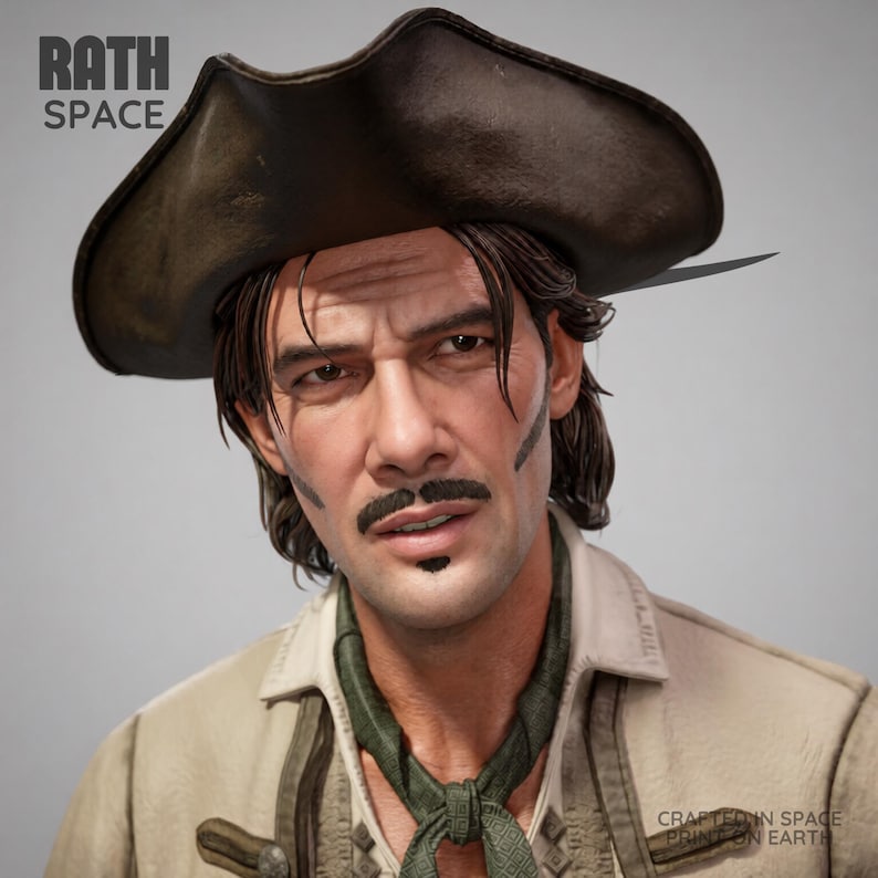 Jack Rackham Black Sails 1/6 Skala STL Fil 3D Utskrift Samlarfigur Resinmodell bild 2