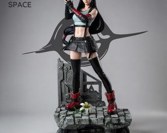 Tifa Lockhart STL-figur | Final Fantasy VII 3D-utskriftsmodell (digital nedladdning)