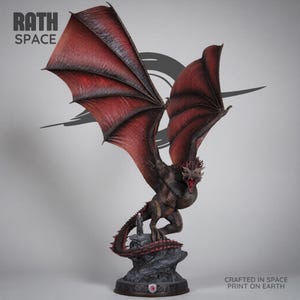 Diorama STL de Drogon y Daenerys, estatua de fantasía de la Reina Dragón, modelo para impresión 3D