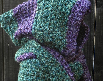 Patrón de crochet fácil, convertible, bufanda con capucha, chal, sudadera con capucha, Scoodie, los más vendidos de crochet