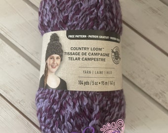 Country Loom Yarn by Loops & Threads Nobility Chunky Yarn Bulky Yarn 6 Purple Yarn