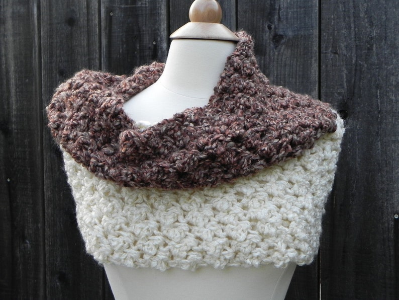 Patrón de crochet fácil, bufanda con cuello grueso, cuello reversible, bufanda DIY, patrones de crochet, patrón de cuello de crochet fácil imagen 3