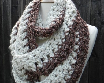 Crochet Pattern Infinity Scarf REVERSIBLE Cowl Neckwarmer Circle Scarf