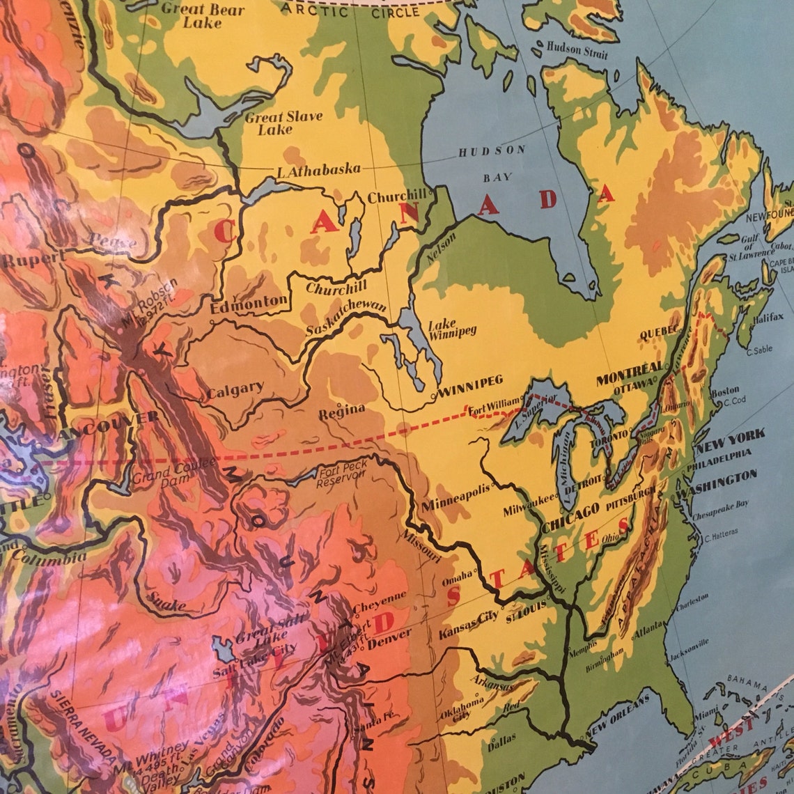 Vintage America Map Vintage Map Wall Art Wall Decor Housewarming Gift
