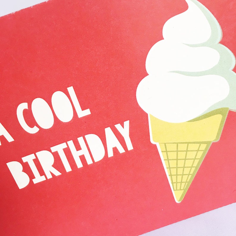 Birthday Card Happy Birthday Card Card for her Card for friend Card for Child Card for him Greeting Card Ice cream Summer image 2