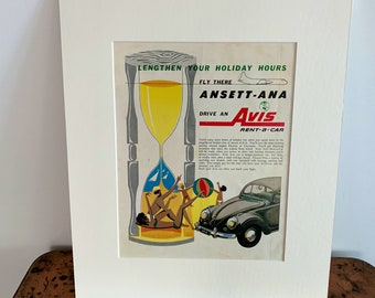 Vintage Travel Advertisement | Travel Advert | Vintage Print | Retro Poster | Vintage Art | Wall Art | Wall Decor | Gift for husband | VW