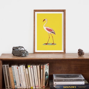 Vintage style flamingo poster Animal poster Vintage poster Vintage Print gift for her gift for child gift for him image 2