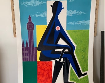 Original 1963 Air France Travel/Destination Poster 'Great Britain' by Guy Georget