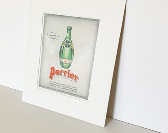 Vintage Perrier Ad| Vintage Print | Retro Poster | Advertising Art | Wall Art | Wall Decor | Vintage Magazine Advertising | Gift for him