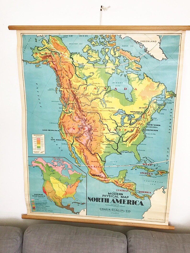 Vintage America Map Vintage Map Wall Art Wall Decor Housewarming Gift
