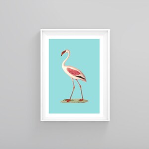 Vintage style flamingo poster Animal poster Vintage poster Vintage Print gift for her gift for child gift for him image 5