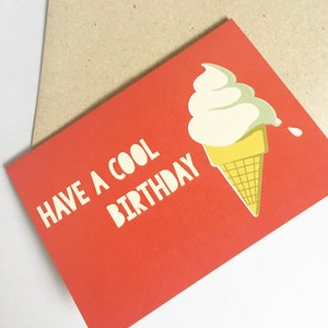 Birthday Card Happy Birthday Card Card for her Card for friend Card for Child Card for him Greeting Card Ice cream Summer image 3