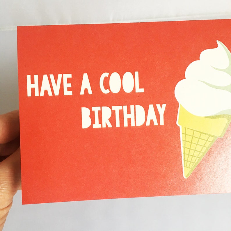 Birthday Card Happy Birthday Card Card for her Card for friend Card for Child Card for him Greeting Card Ice cream Summer image 4