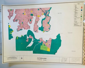 Vintage Sutherland Map - sheet 5 | Sydney Map | Planning Map | Mid Century |Wall Decor | Large Map | Housewarming Gift | gift for him