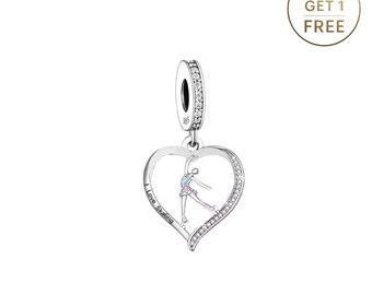 Lot De 5 Breloques Argentées Forme Patins à Glace - Charm Perles Bijoux Fantaisie