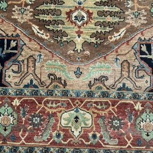 Serapi Classic 5.7x7.10 Ft (170x240)Cm High Quality Brown Rust Hand knotted Indo Oushak Rug - Antique Style, Handmade Area Rug  Kannu rug