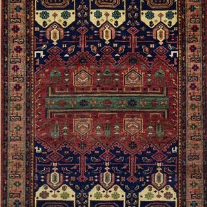 Hand Knotted Oushak Rugs, Contemporary Area Rugs, Rectangular Rug, Abstract Pattern Rug, Evergreen Wool Rug, Rug For Home and Office Decor