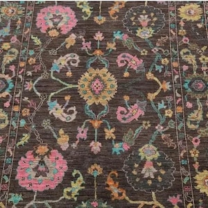 Charcoal Oushak rug best choice High Quality rug multi size Hand-knotted Vintage Oushak Wool Rug for Living Room, Dining room, Office