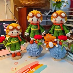Handmade Crochet Little Prince Ornament | Yarn Doll, Space Decor