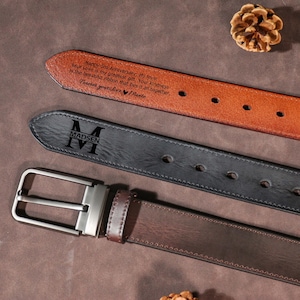 Personalized Leather Belt for Anniversary - Handcrafted Custom Belt for Him, Valentines Day Gift for Husband, Unique Boyfriend Gift