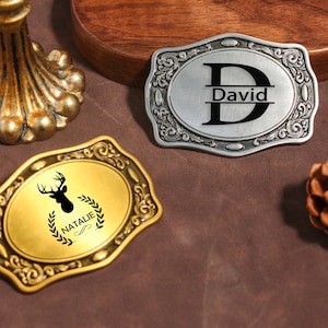 Engraved Custom Name Belt Buckle for Men, Western Belt Buckles for Weddings, Western vintage cowboy belt buckle for groomsman, him