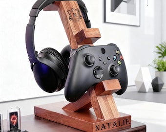 Personalized Gaming Controller and Headphone Stand,Game Room Decor,Headset Stand,Boyfriend Gift Teen Gift,Valentine's Day gift for boyfriend