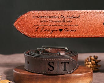 Personalized Leather Belt, Custom Leather Belt for Dad, Christmas Day Gift for Boyfriend, Unique Gift for Husband, Anniversary Handmade Belt
