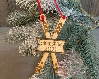 Ski Personalized Laser Cut Ornament 2023, Family Christmas Ornament, Laser Engraved, Free Shipping