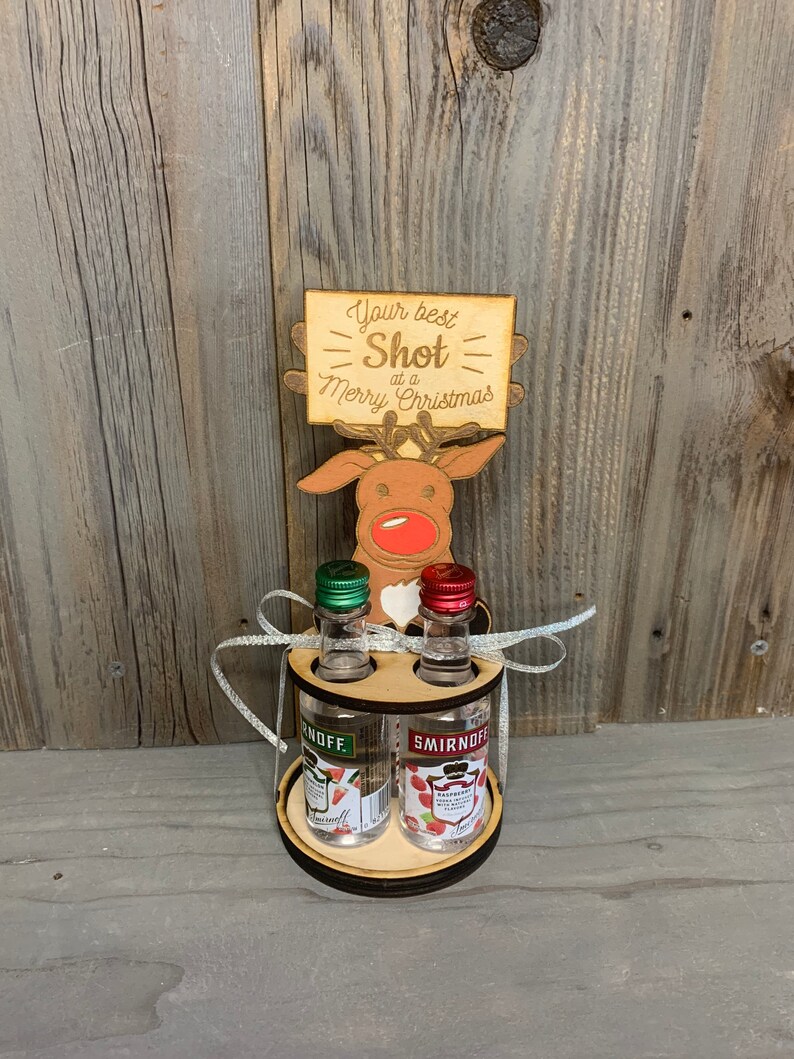 Christmas Mini Liquor Bottle Stand Shooter Stand Laser Cut Etsy