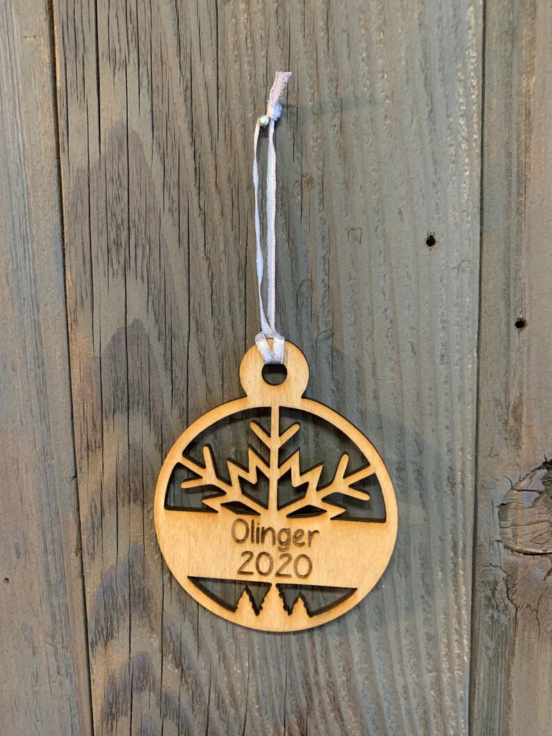 Laser Engraved Snowflake Personalized Laser Cut Ornament 2020 Free Shipping Christmas Tree Ornament