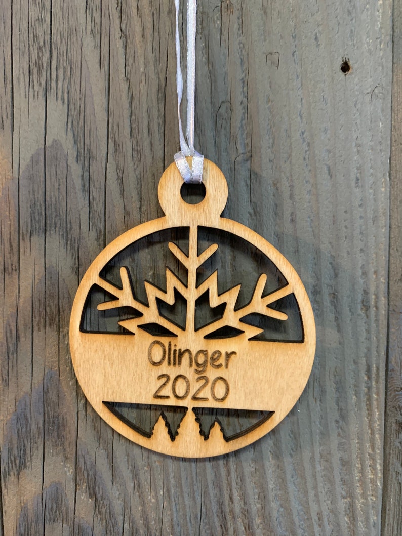 Laser Engraved Snowflake Personalized Laser Cut Ornament 2020 Free Shipping Christmas Tree Ornament