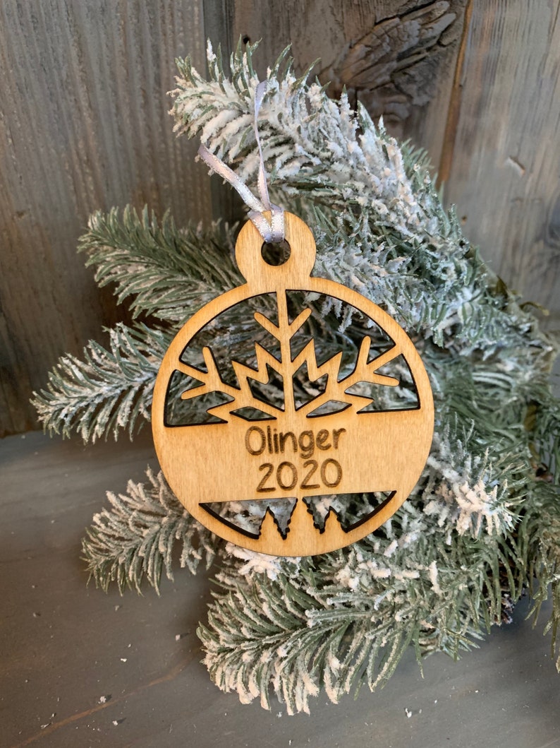 Laser Engraved Snowflake Personalized Laser Cut Ornament 2020 Free Shipping Christmas Tree Ornament