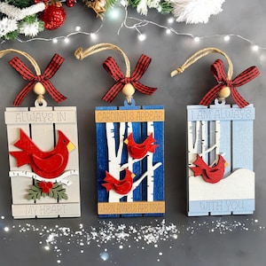 Portatarjetas de regalo con forma de paleta Cardinal, adorno personalizado cortado con láser, adorno navideño, regalos grabados con láser