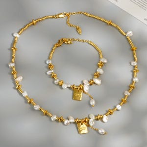 Natural pearl jewelry sets, pearl necklaces, pearl bracelets, birthday gifts for her, anniversary gifts, Christmas gifts, Mother&#39;s Day gifts