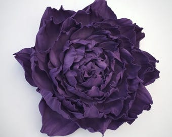 Violet Flower Brooch,Purple Rose Peony Brooch, Flower Accessory for Dress, Coat