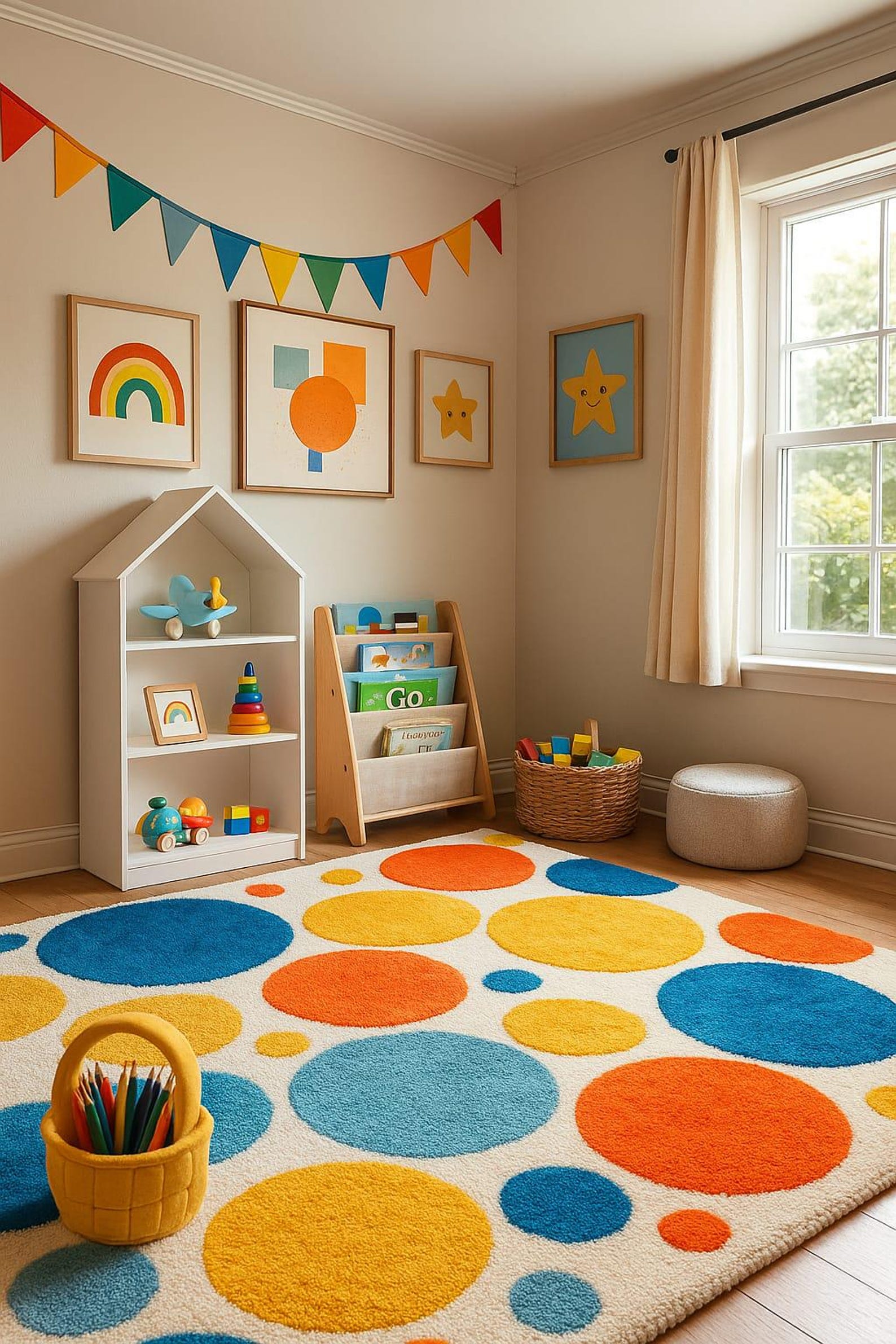 Spotlight Rugs Hand Tufted Expensive Colorful Polka Dot Tufted Rug for Kids Room ...