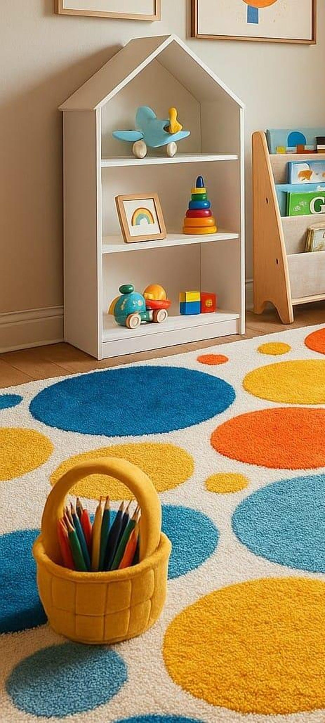 Spotlight Rugs Hand Tufted Expensive Colorful Polka Dot Tufted Rug for Kids Room ...