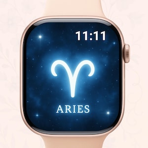 Aries Zodiac Apple Watch Wallpaper – Bold Astrology Watch Face – Digital Aries Background for Fearless Souls