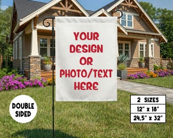 Custom Garden Flag with Photo or Text, Double Sided Personalized Yard Flag, Outdoor Decor Banner, Garden Gift for Any Occasion