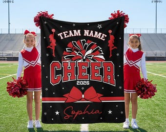 Personalizowany koc drużyny cheerleaderek, pluszowy welurowy pled