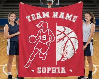 Personalized Basketball Team Blanket, Senior Night Gift