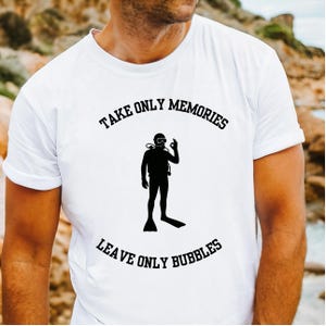 Tauchen T-Shirt, Take Nur Erinnerungen lassen Nur Blasen, Tauch Shirt, Meer Liebhaber Geschenk, Tauchlehrer T-Shirt, Unterwasser Abenteuer Bekleidung