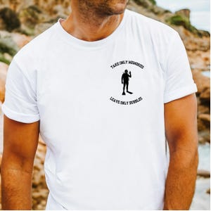 Tauchen T-Shirt, Nur Erinnerungen, Nur Blasen lassen, Taucher Silhouette Shirt, Meer Liebhaber Geschenk, Unterwasser Abenteuer Top, Tauch Zitat