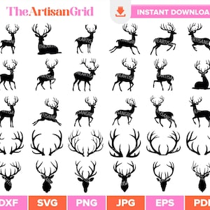 Scalable Reindeer Template Printable, Outdoor Christmas Decor, Reindeer Cutout, Deer Silhouette, Christmas Wooden Garden Decor, Reindeer SVG