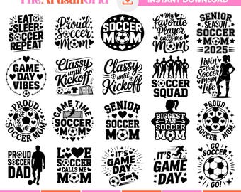 Soccer Mom SVG Bundle, Soccer Ball Monogram SVG, Soccer Mom Designs, Soccer Team Svg, Soccer Ball Svg, Soccer Mom Life Svg, Soccer Heart Svg