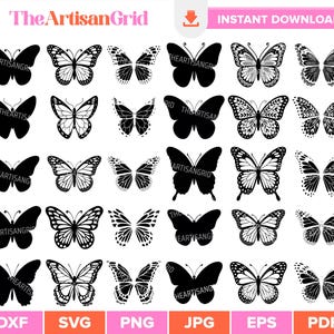 Butterfly SVG bundle, Layered Butterfly SVG files for Cricut, Butterfly Clipart, 3d Butterflies SVG, Butterfly Silhouette Cut File Dxf