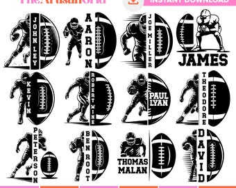 Custom Football SVG Bundle, Football Player Name SVG, Football Mom SVG, Football Team Svg, Football Shirt Svg, Team Spirit, Cricut File