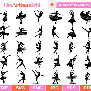 38 Dance SVG Bundle, Dance Silhouette, Dance Cut File, Dance Sublimation, Dance Clipart, Dancer Silhouettes, Dance Mom Svg, Dancer PNG SVG